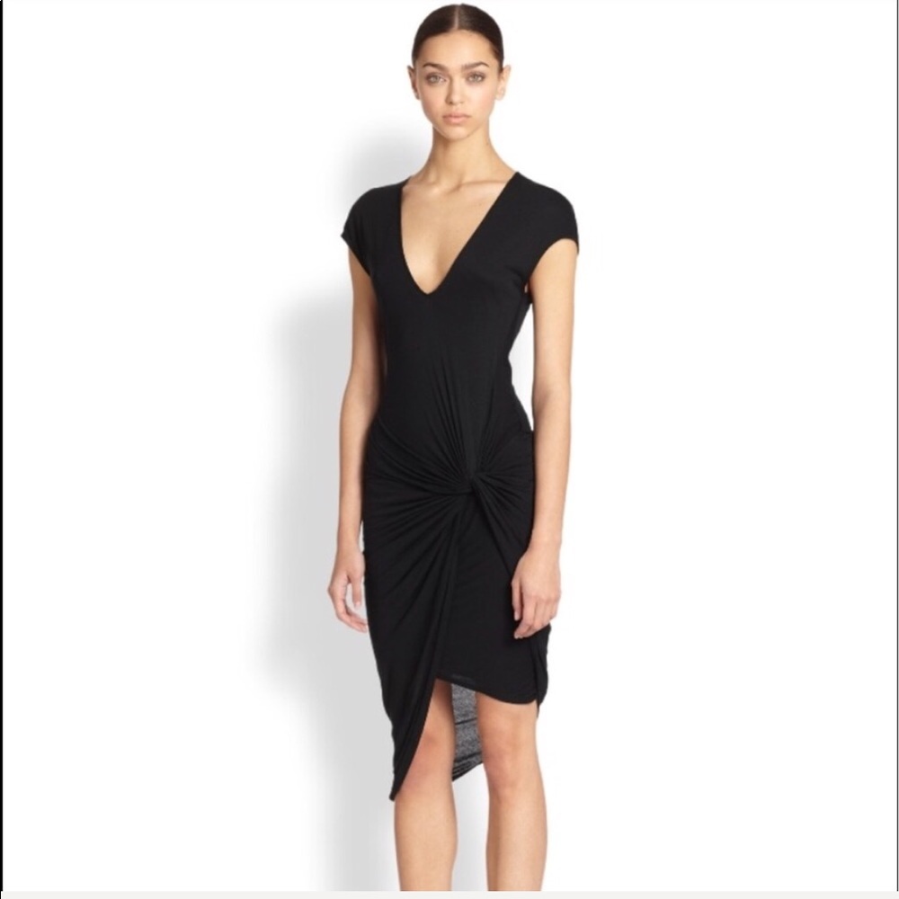 Stunning HELMUT LANG Knotted Jersey Dress LBD XS - Picture 5 of 5